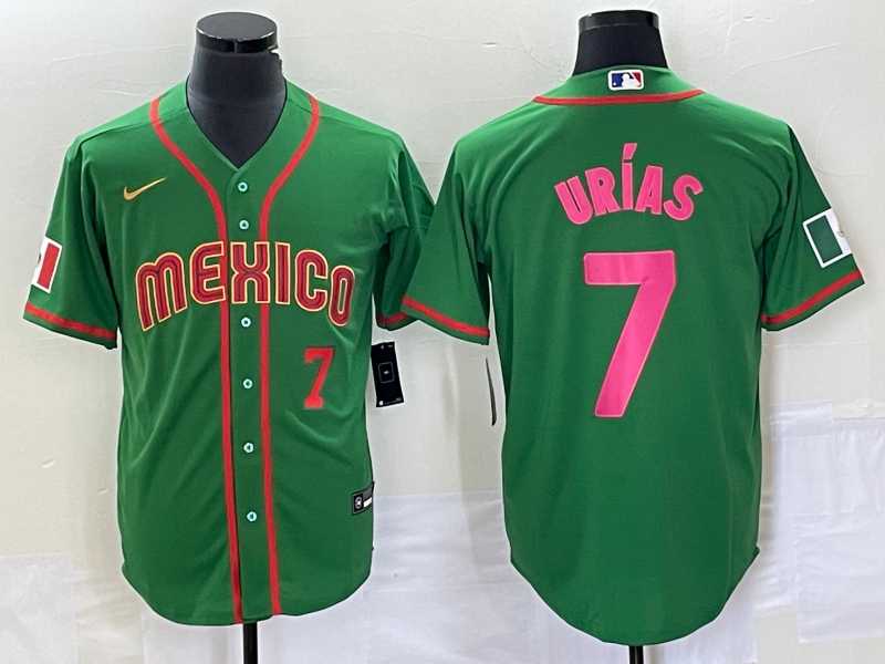 Mens Mexico Baseball #7 Julio Urias Number 2023 Green World Classic Stitched Jersey9->2023 world baseball classic->MLB Jersey